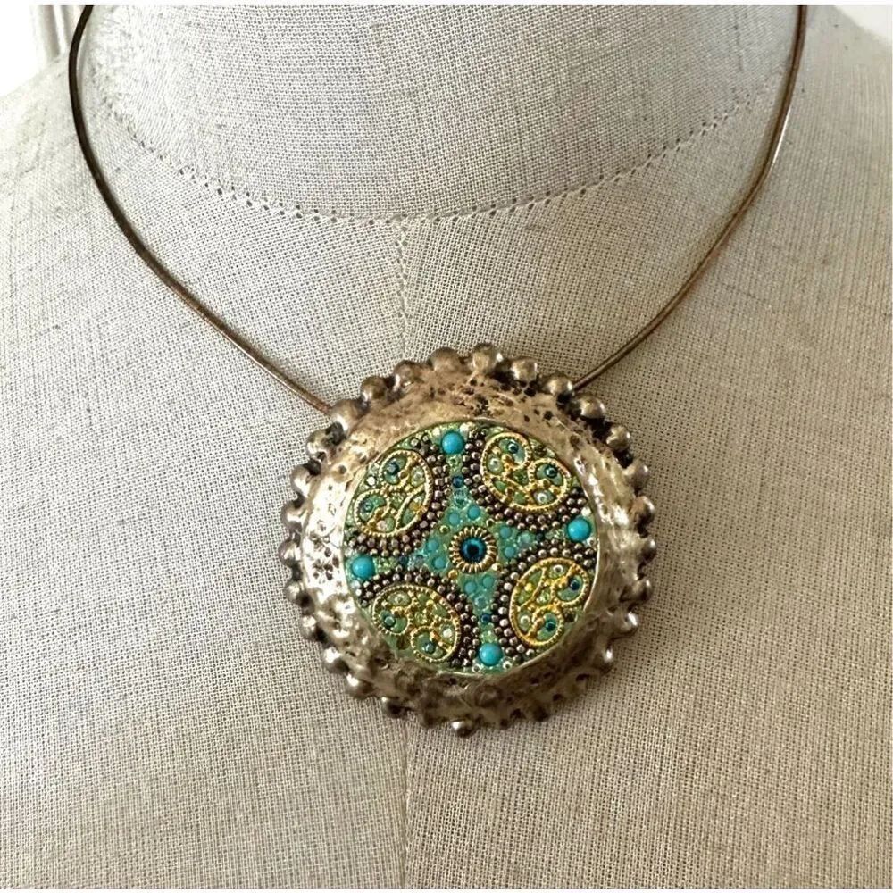 ORIT SCHATZMAN Sterling Silver 925 blue Swarovski Crystal Necklace